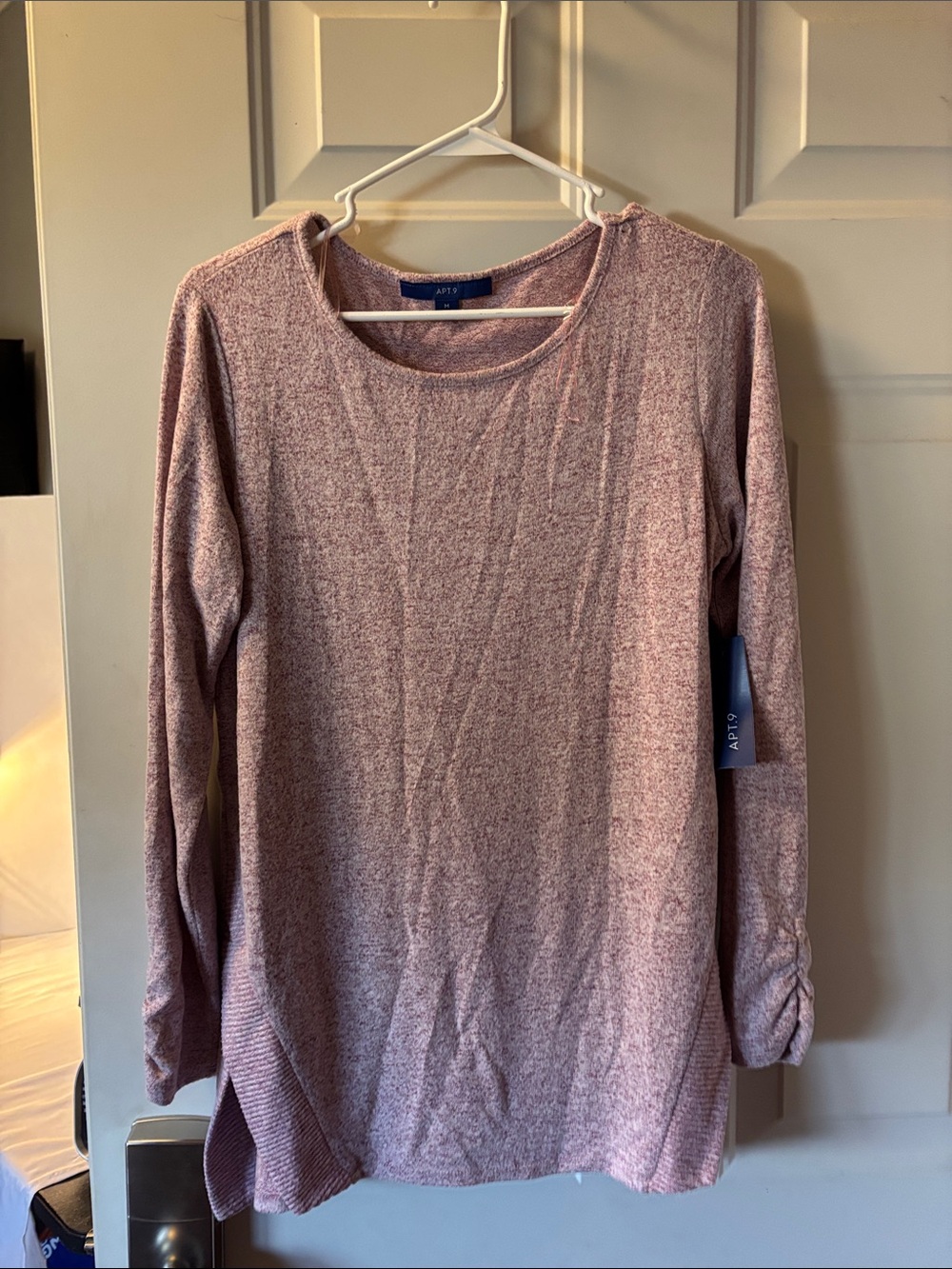 Apt. 9 Long-Sleeve Crewneck Tunic - Rose